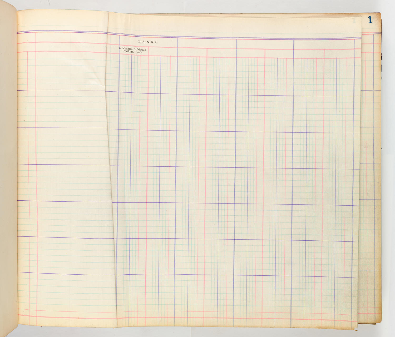 Music Hall Accounting Ledger Cash Book, volume 8, blank lined page