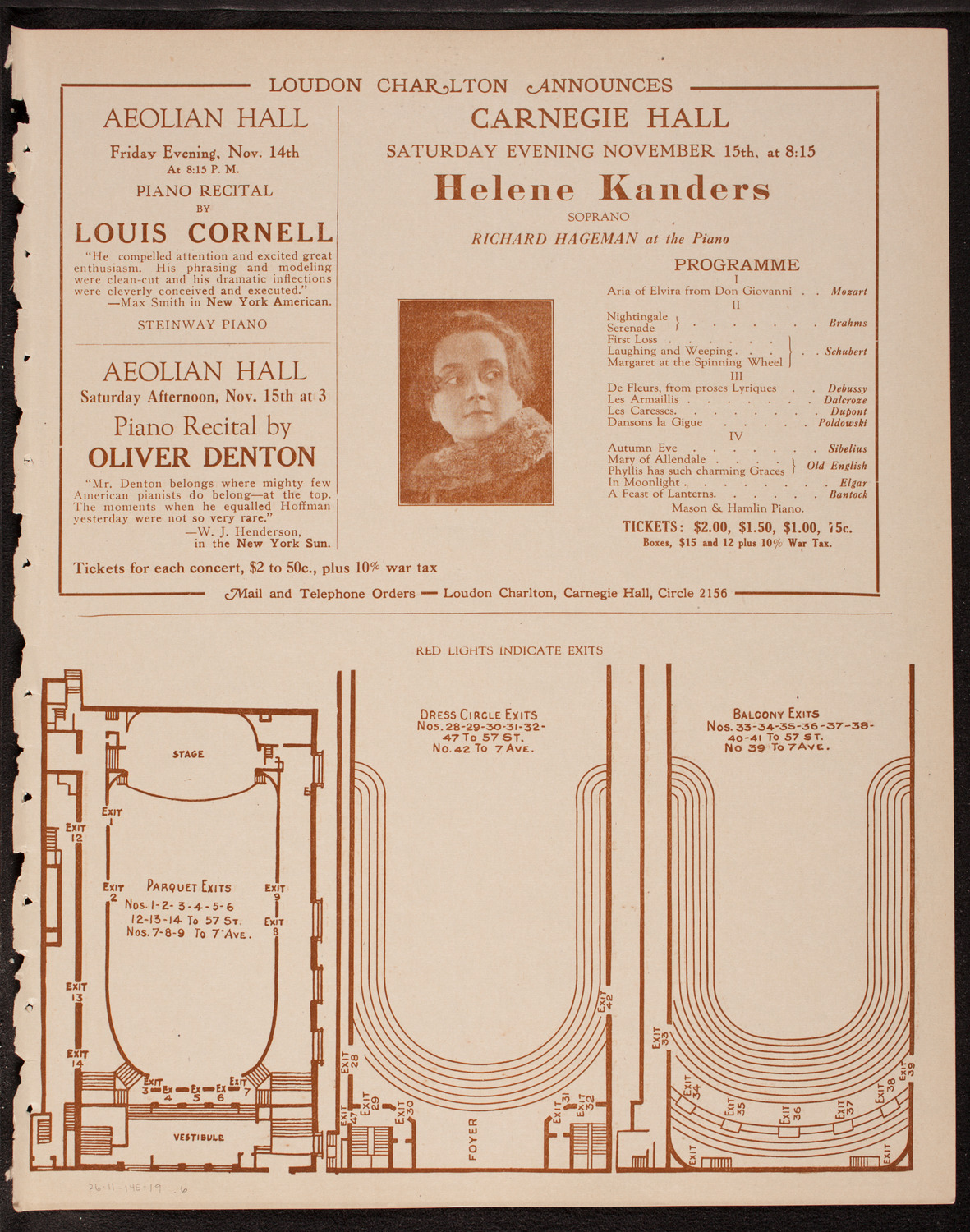 John Powell, Piano, November 14, 1919, program page 11