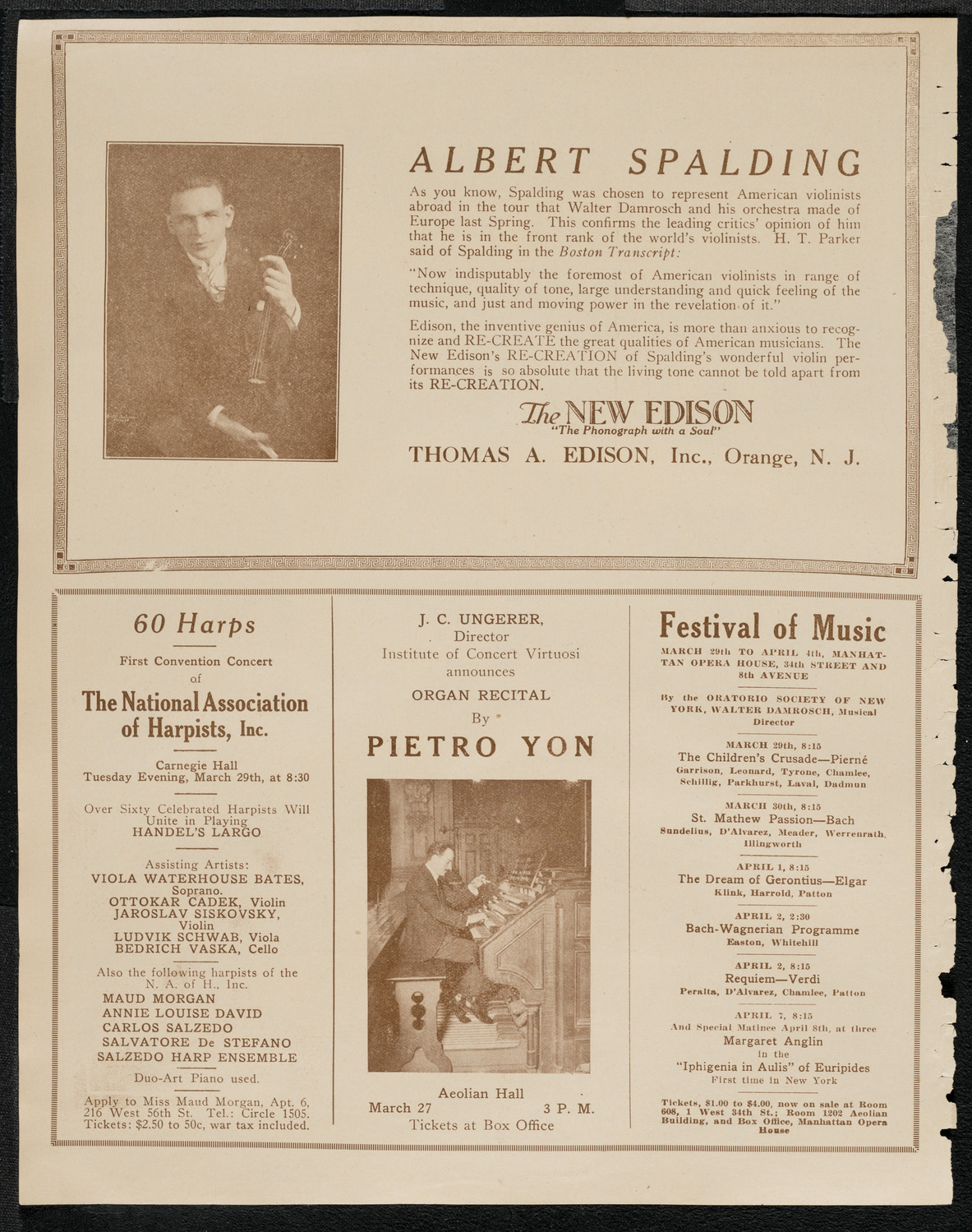 New York Philharmonic, March 24, 1921, program page 2