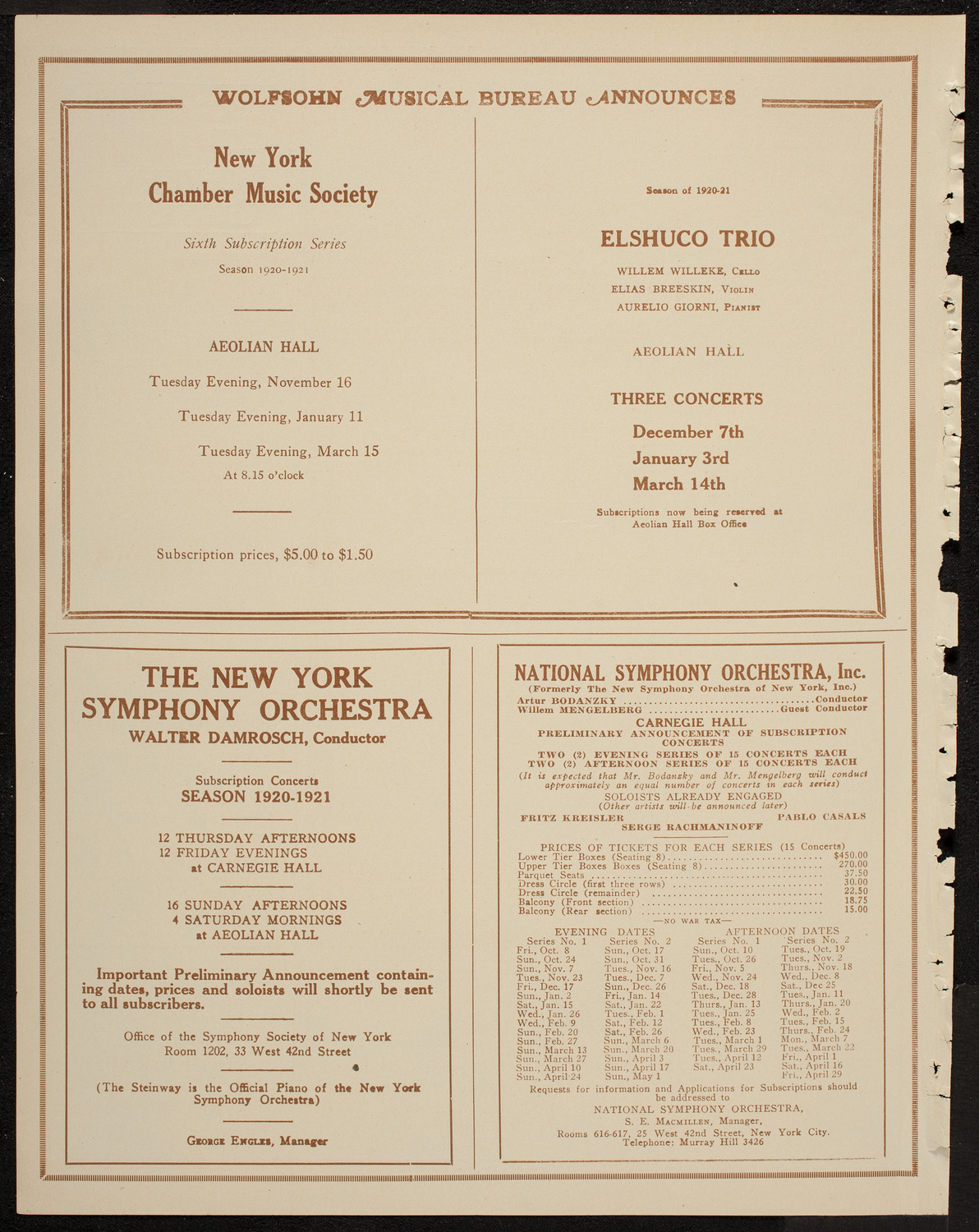 Benefit: United Baltic and Lithuanian Relief Federation, April 25, 1920, program page 8