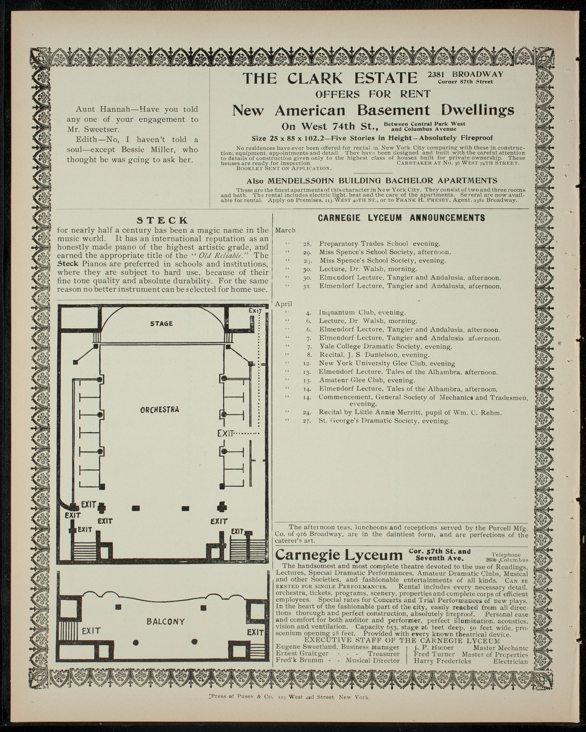 Elmendorf Lecture: The Edge of the Desert, March 24, 1905, program page 4