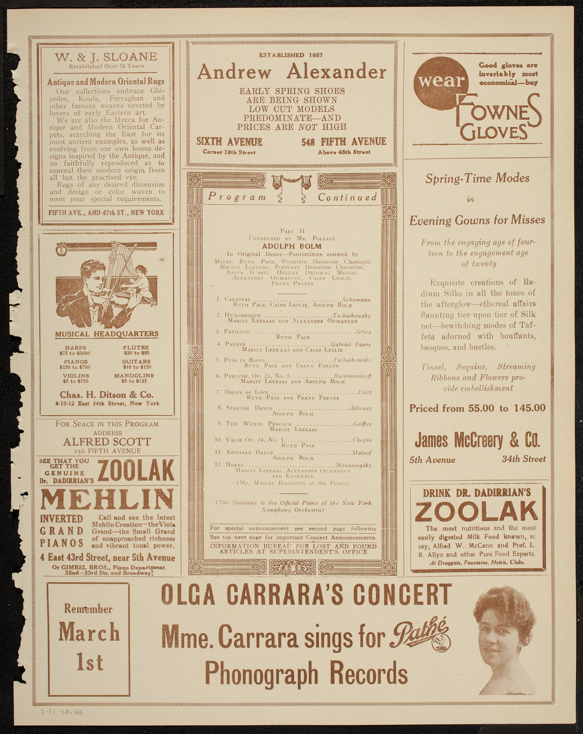 Symphony Concert for Young People, February 21, 1920, program page 7