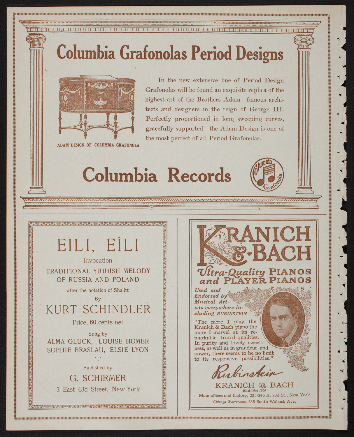 Alma Gluck, Soprano, February 9, 1918, program page 6