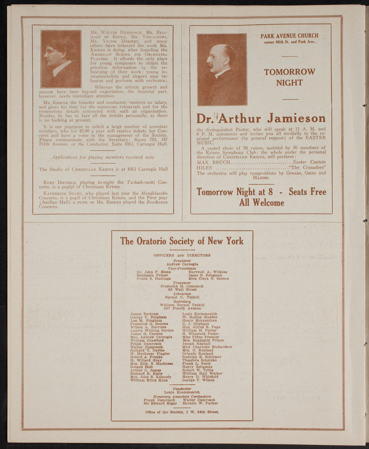 Kriens Symphony Club, April 29, 1916, program page 10