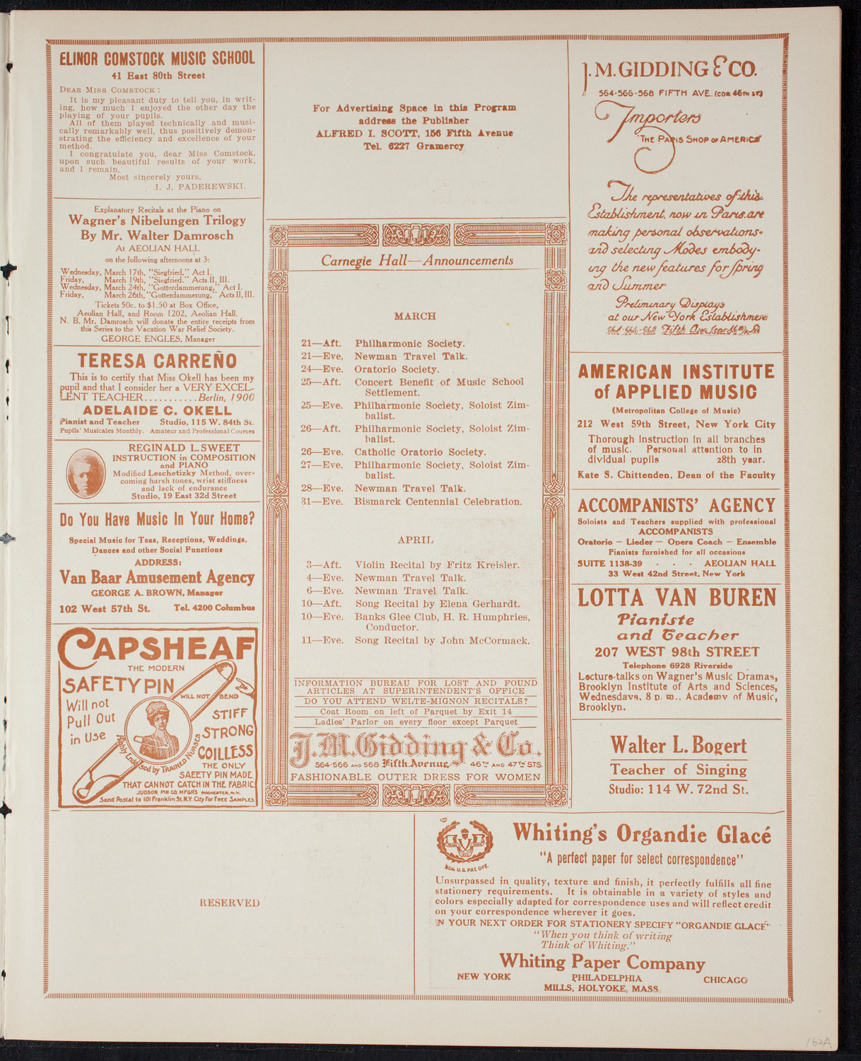 Russian Symphony Society of New York, March 20, 1915, program page 3