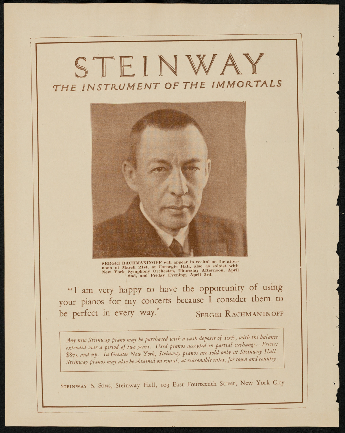Jascha Heifetz, Violin, March 15, 1925, program page 4