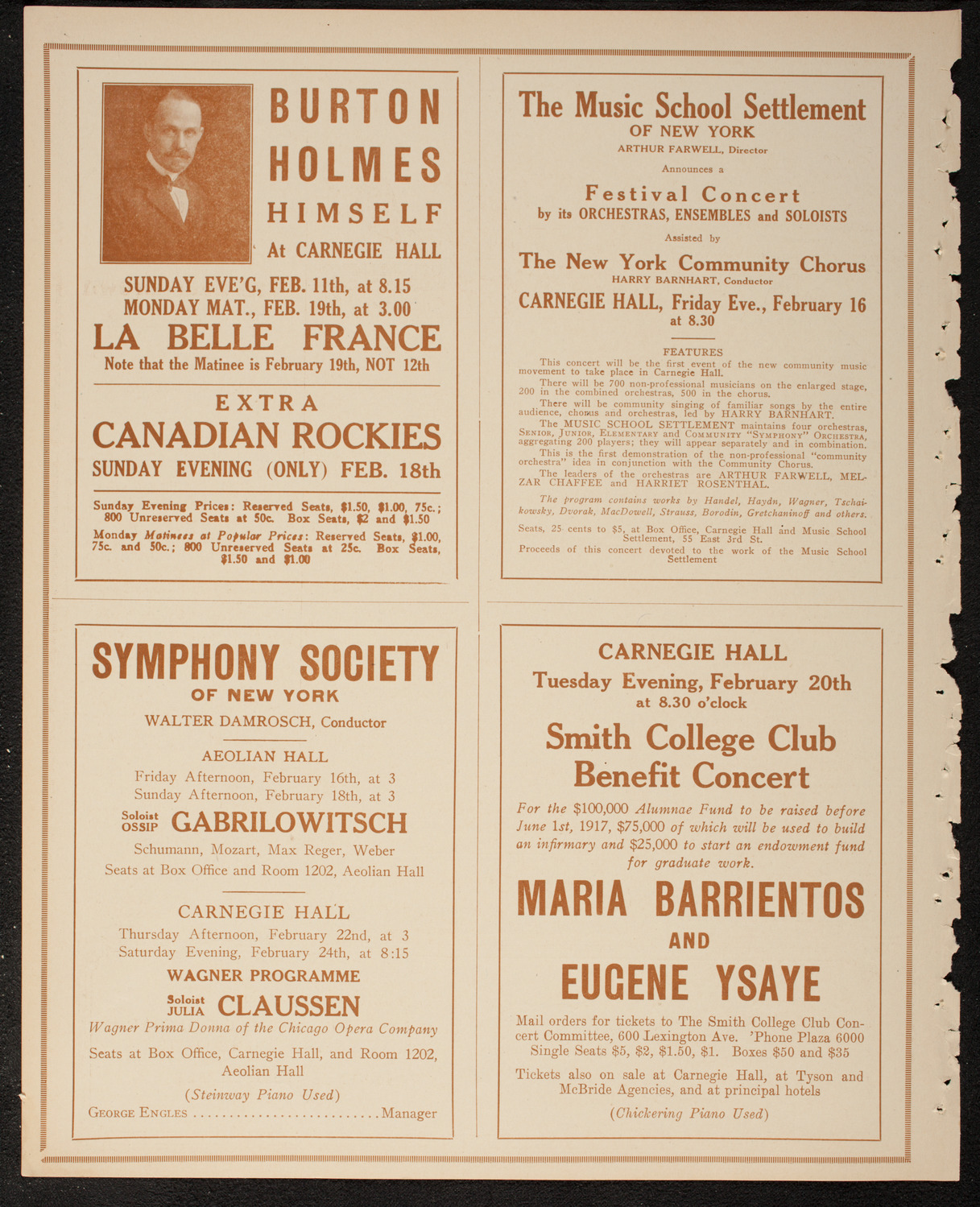 John McCormack, Tenor, February 11, 1917, program page 8