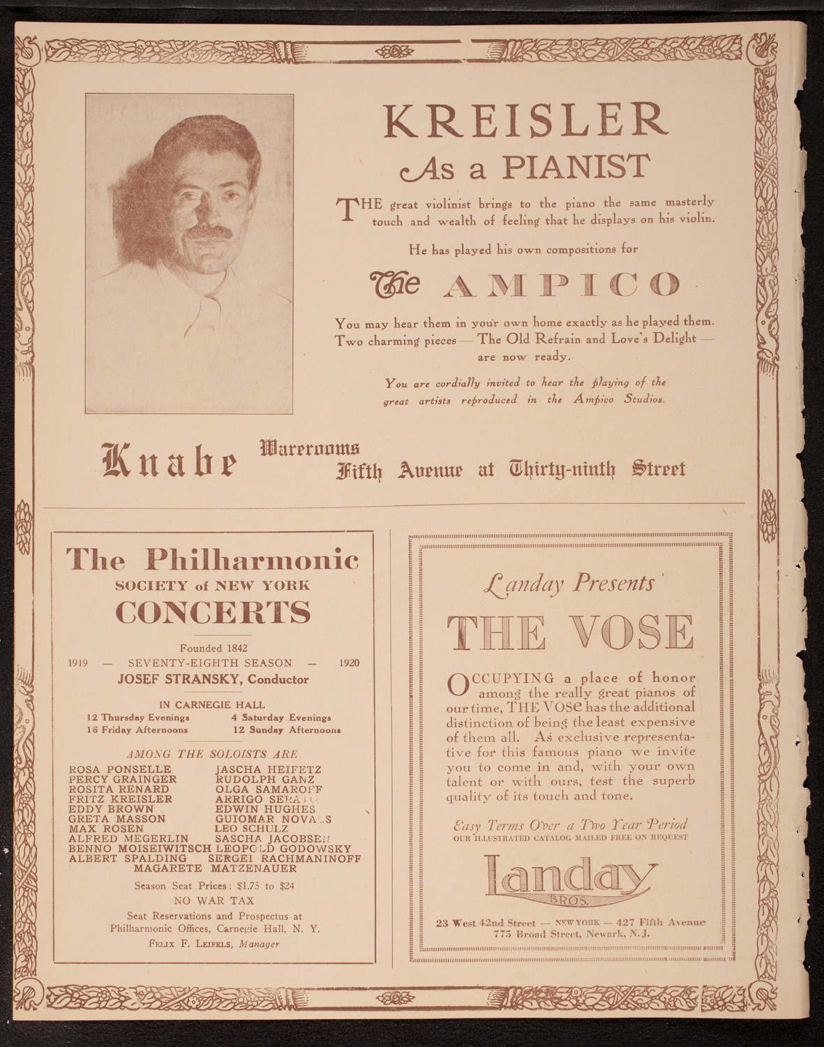 Sophie Braslau, Contralto, November 9, 1919, program page 12