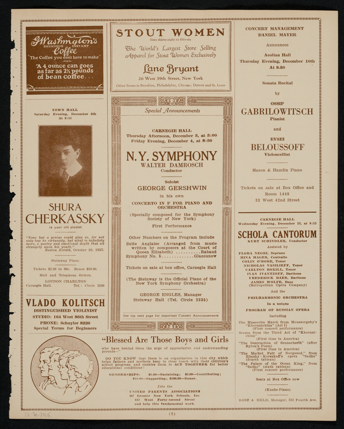 Philadelphia Orchestra, December 1, 1925, program page 9