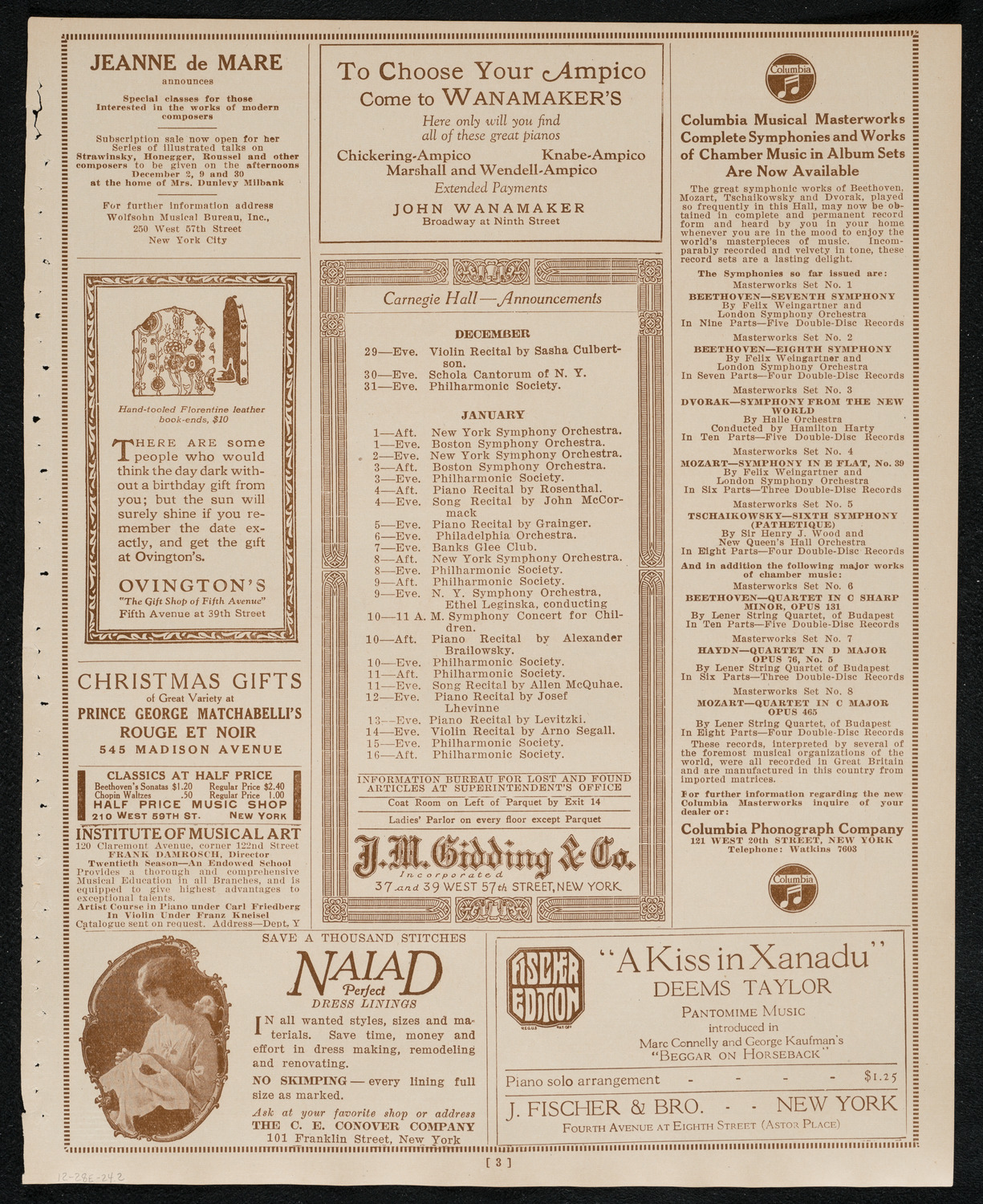 Benefit for Sanoker Relief, December 28, 1924, program page 3