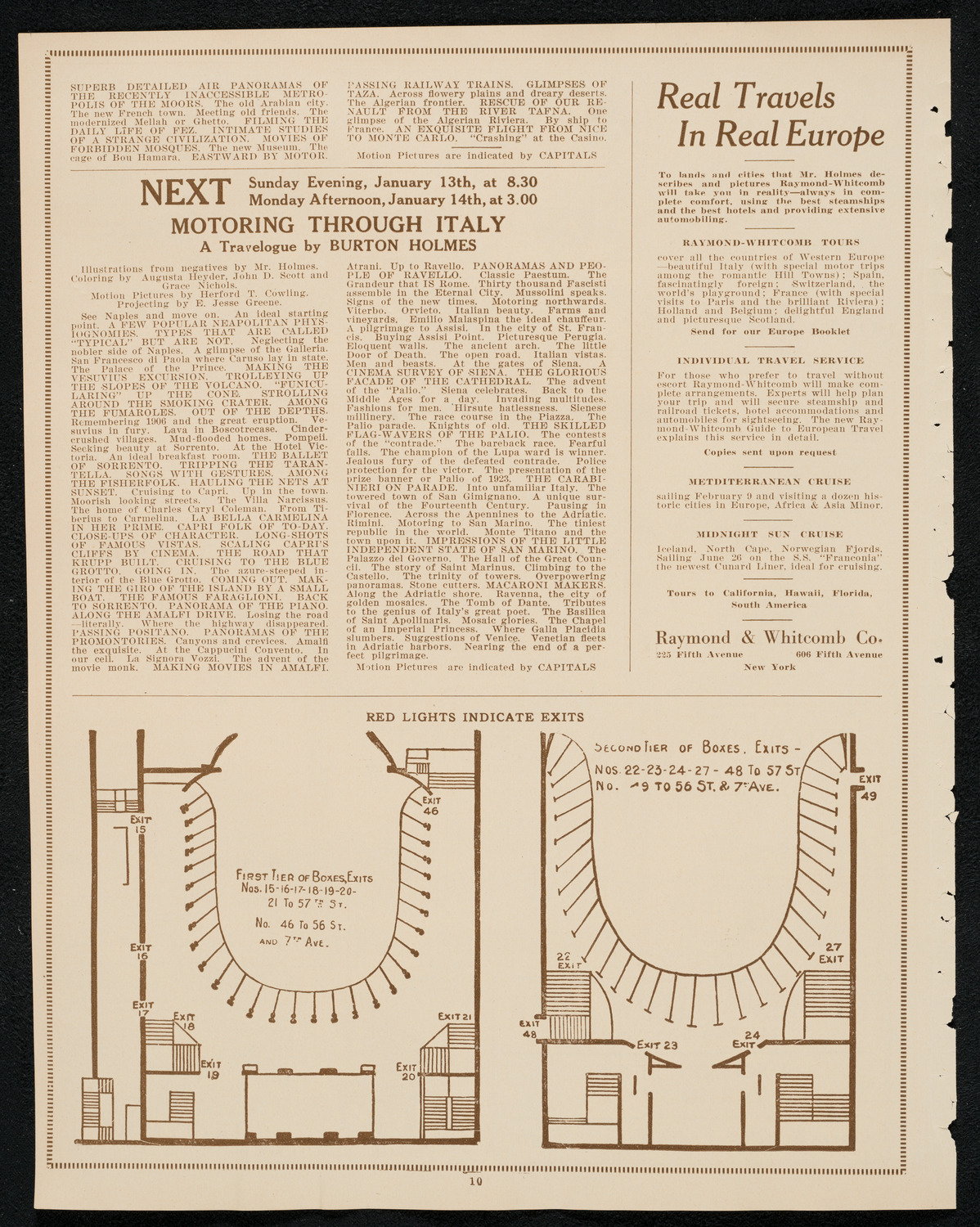 Burton Holmes Travelogue: Mediterranean Sky-Cruisings, January 6, 1924, program page 10