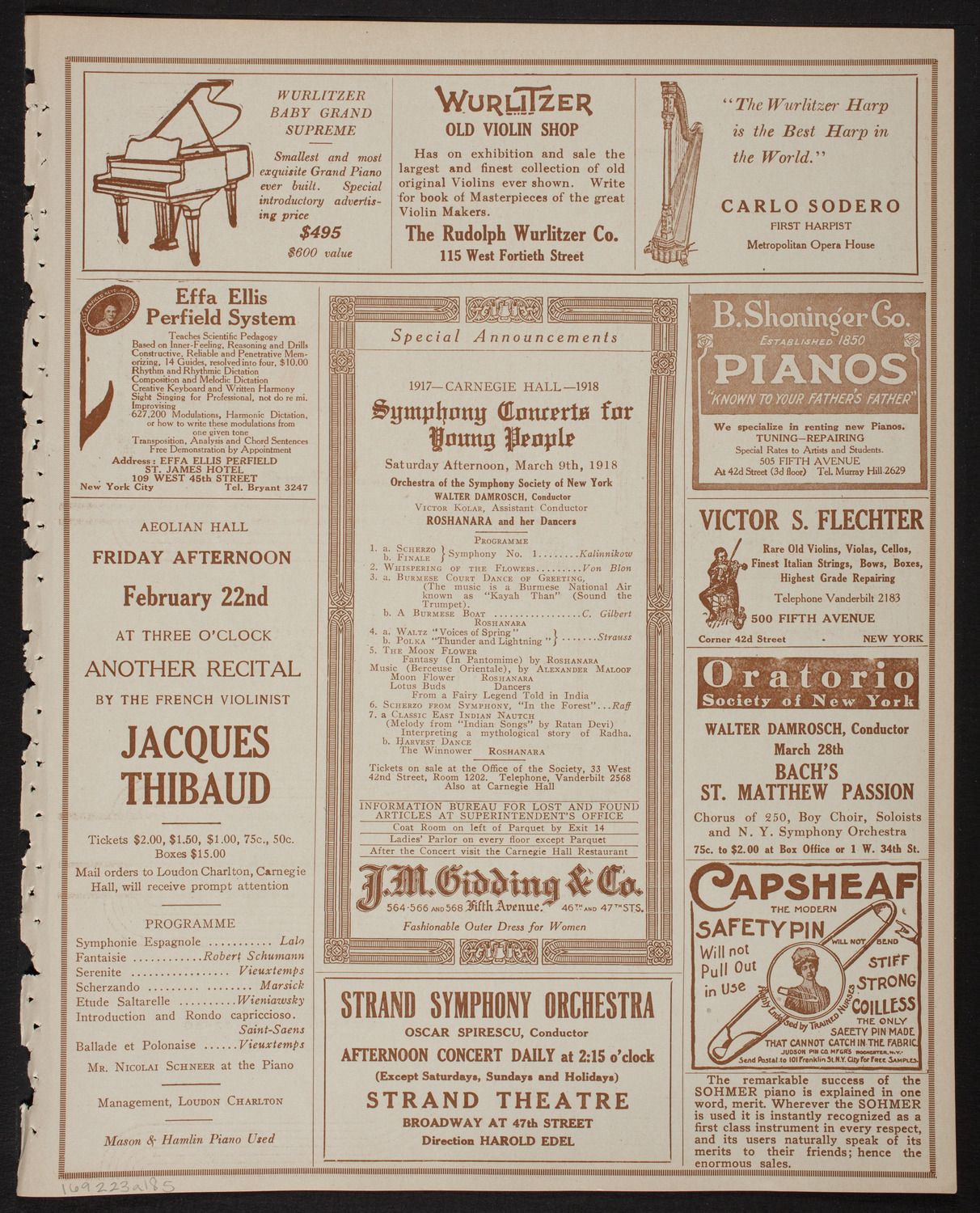 Symphony Concert for Young People, February 23, 1918, program page 9