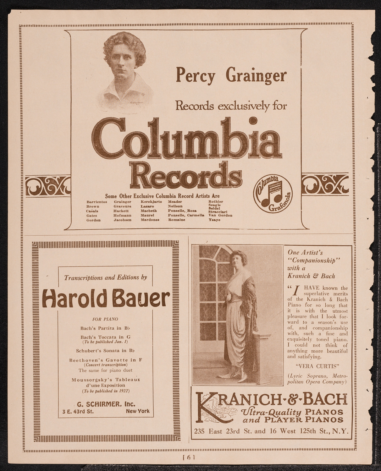 Philadelphia Orchestra, December 20, 1921, program page 6