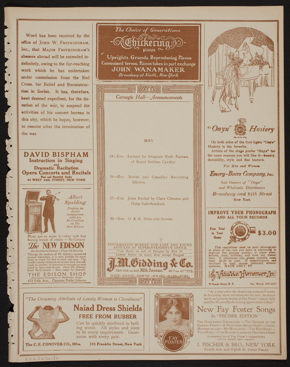 Benefit: American Red Cross, May 23, 1918, program page 3
