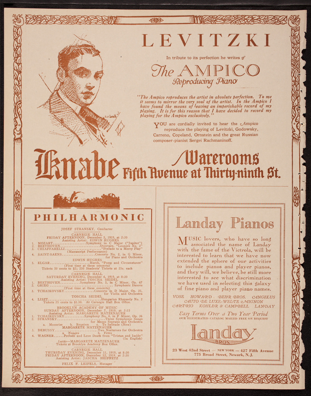 Philadelphia Orchestra, December 2, 1919, program page 12