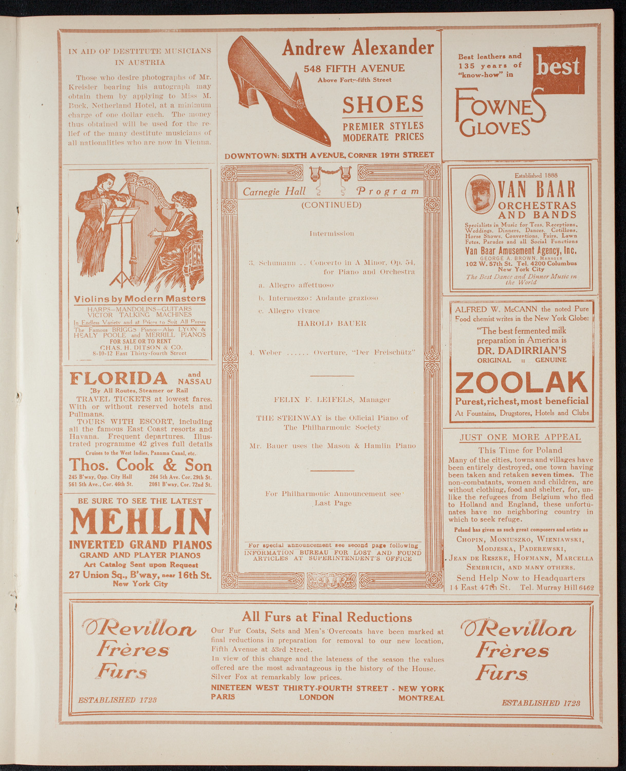 New York Philharmonic, March 4, 1915, program page 7