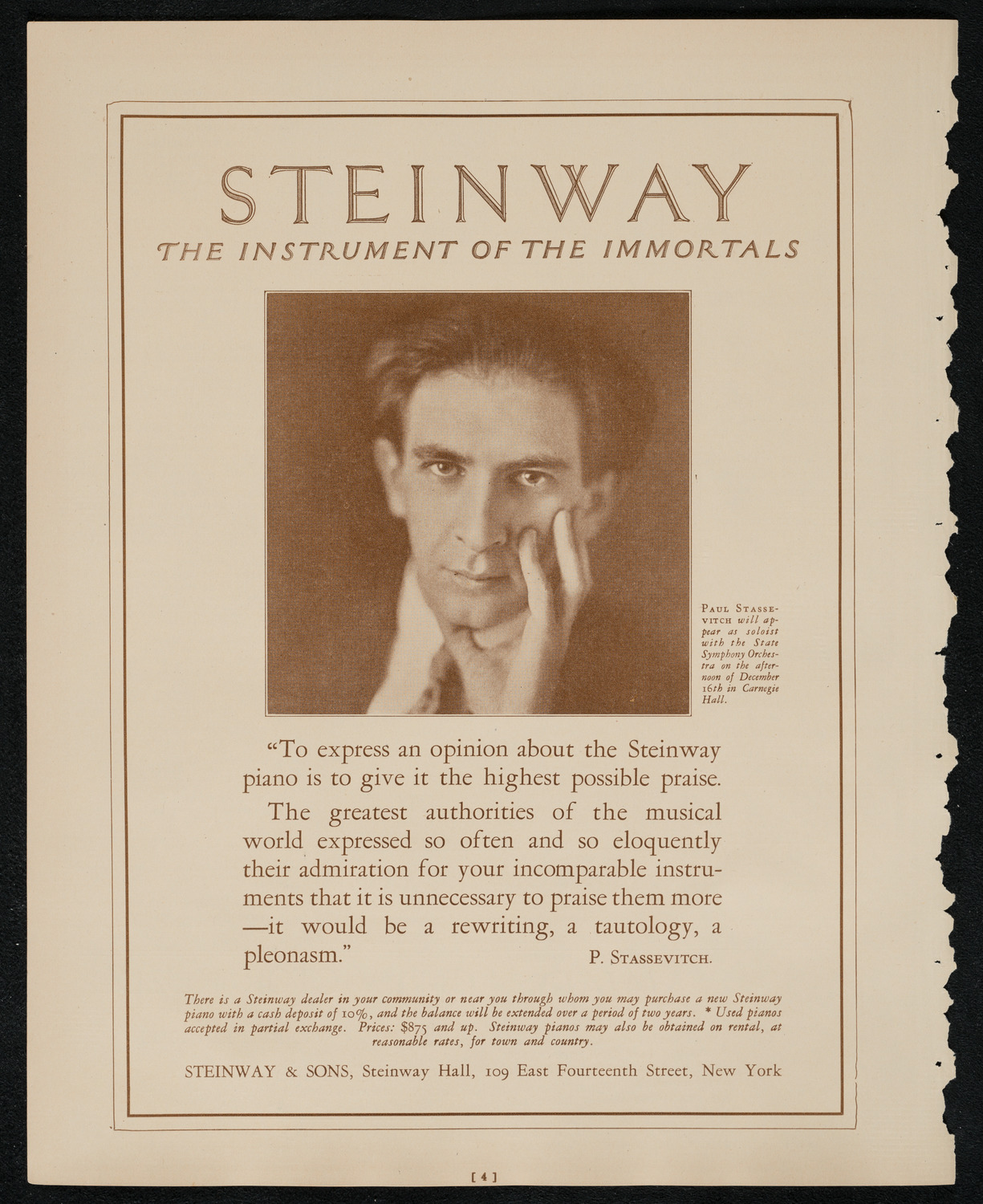 State Symphony Orchestra of New York, December 16, 1924, program page 4