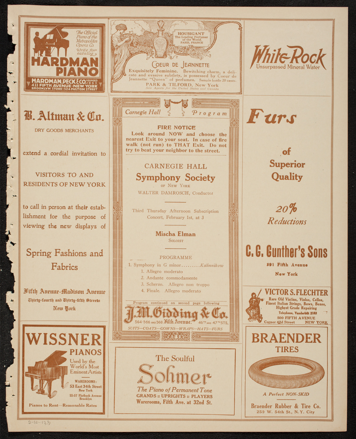 New York Symphony Orchestra, February 1, 1917, program page 5