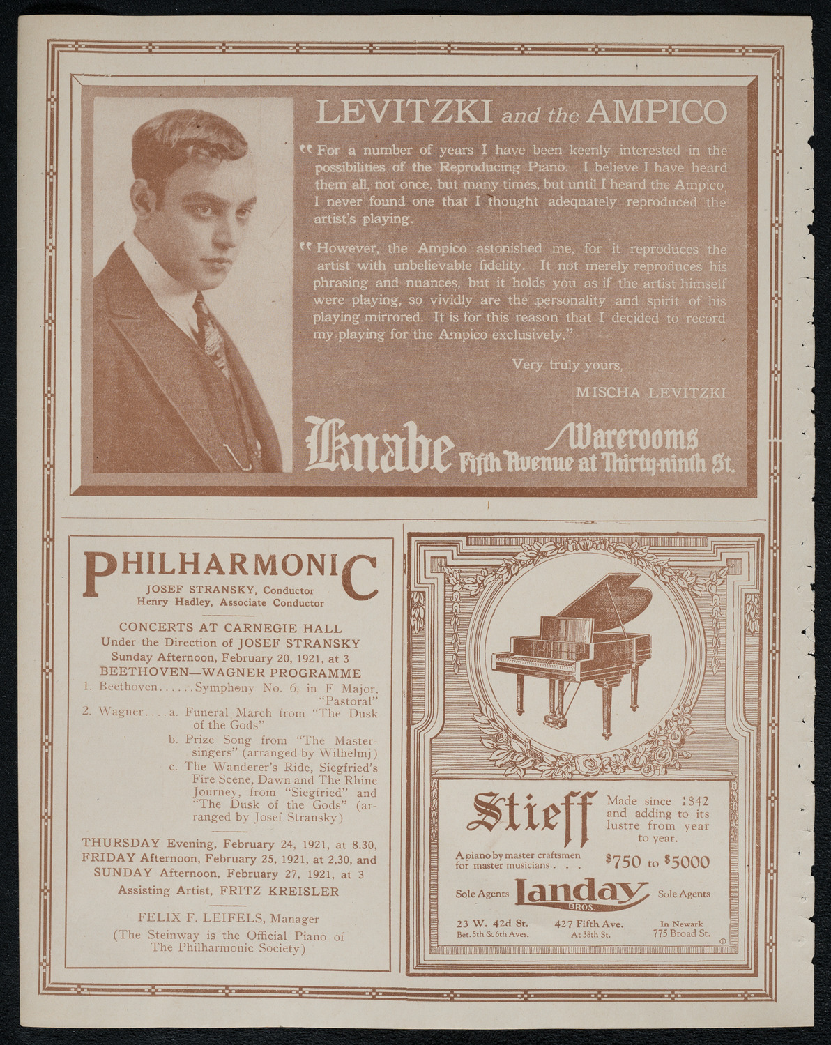 Lecture by Sir Philip Gibbs, February 16, 1921, program page 12