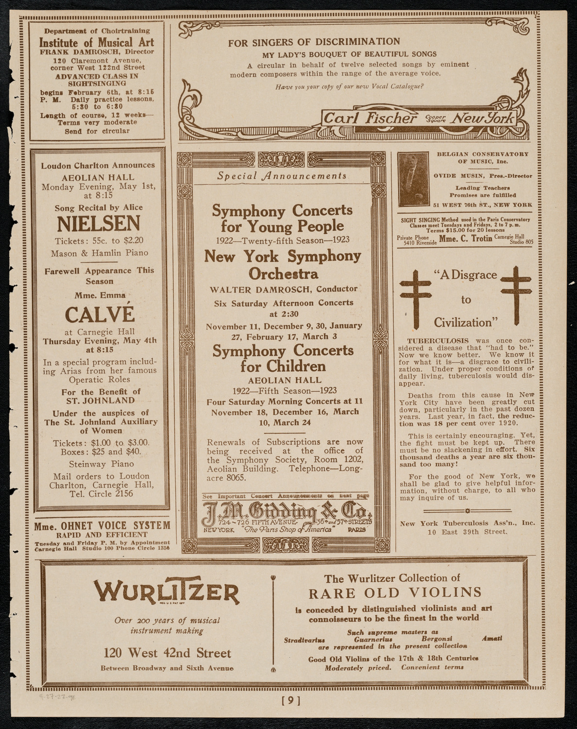 Benefit: St.Andrew's One Cent Coffee Stand Society, April 27, 1922, program page 9