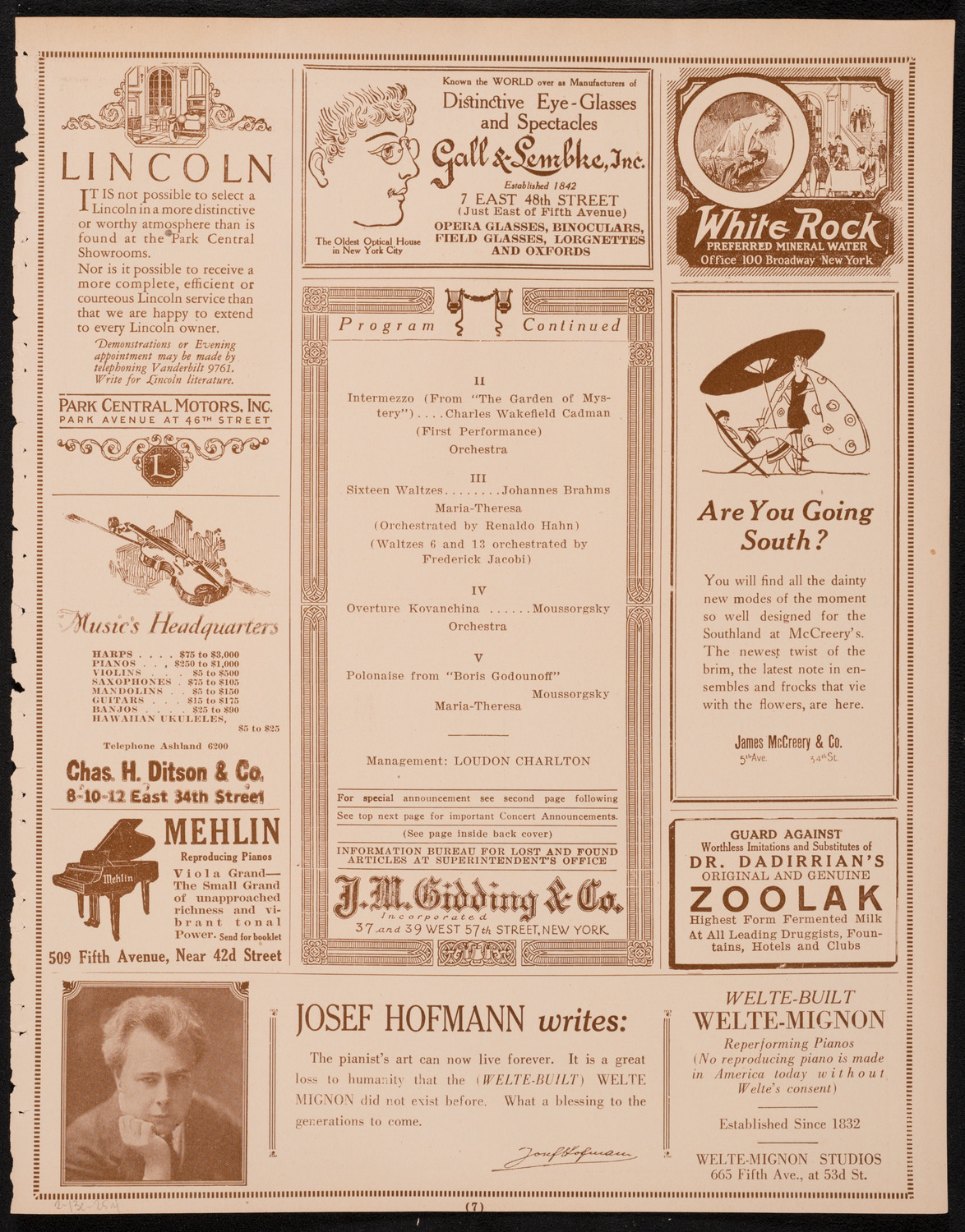 Maria Theresa, February 13, 1925, program page 7