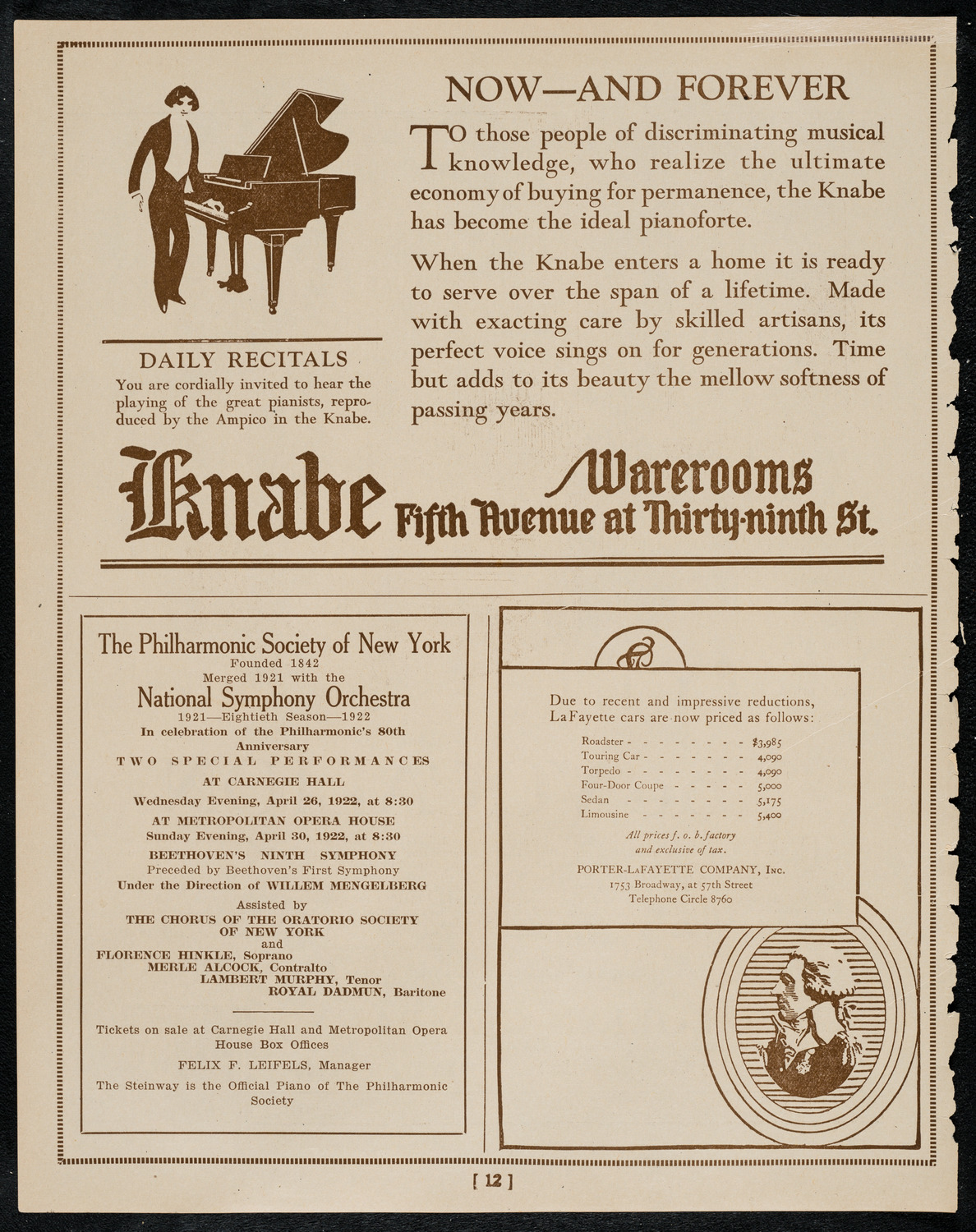 Maria Ivogun, Soprano, April 16, 1922, program page 12