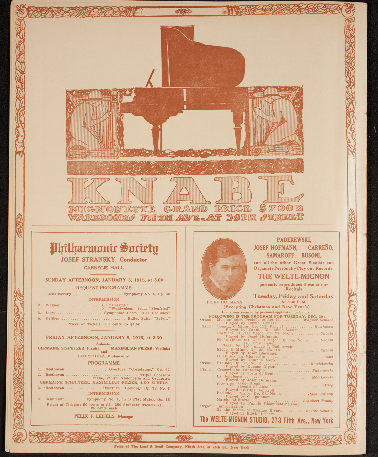 Oratorio Society of New York, December 29, 1914, program page 12