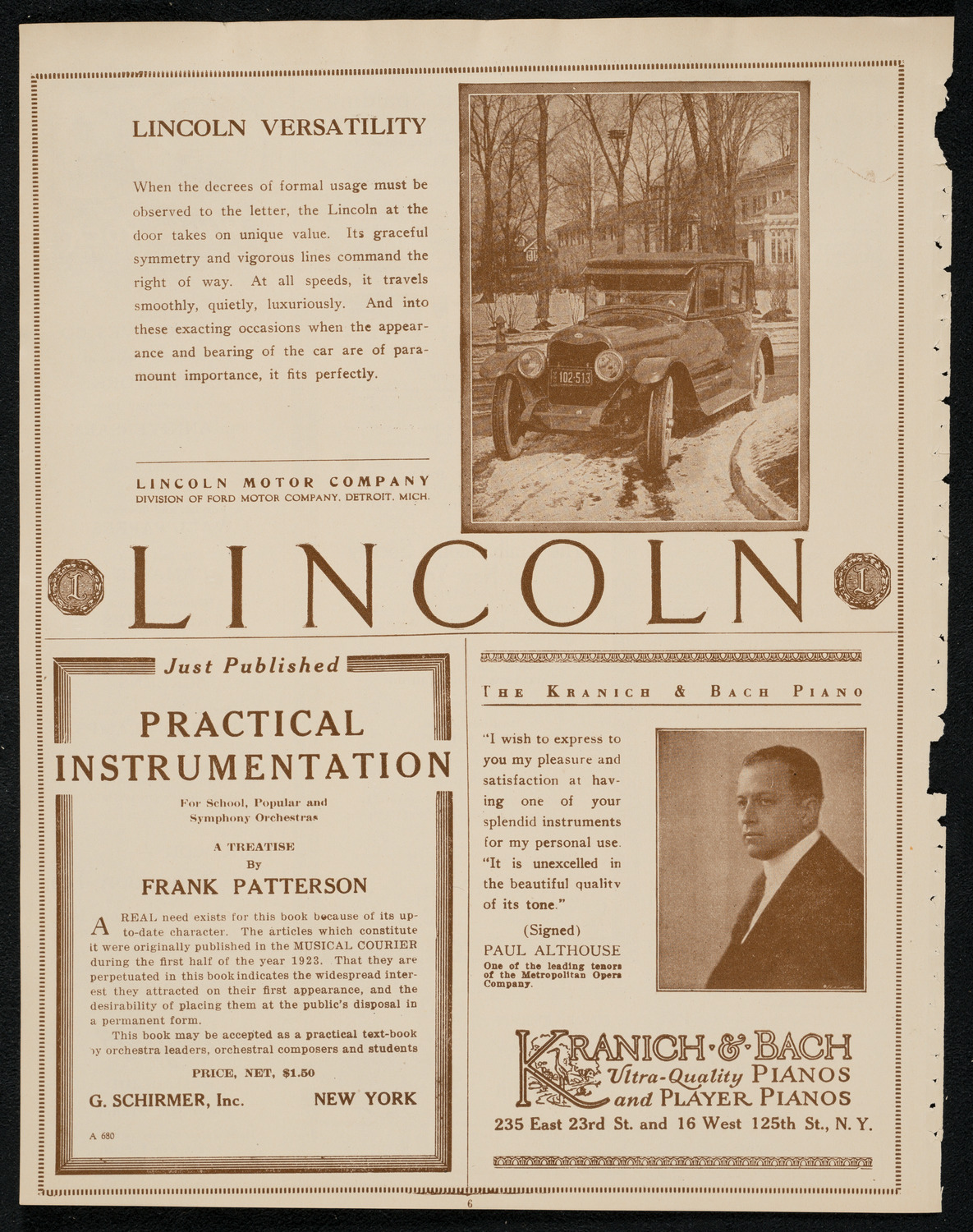 New York Philharmonic, February 28, 1924, program page 6