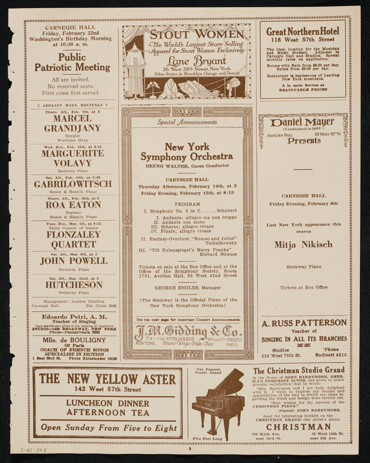 New York Philharmonic Students' Concert, February 6, 1924, program page 9