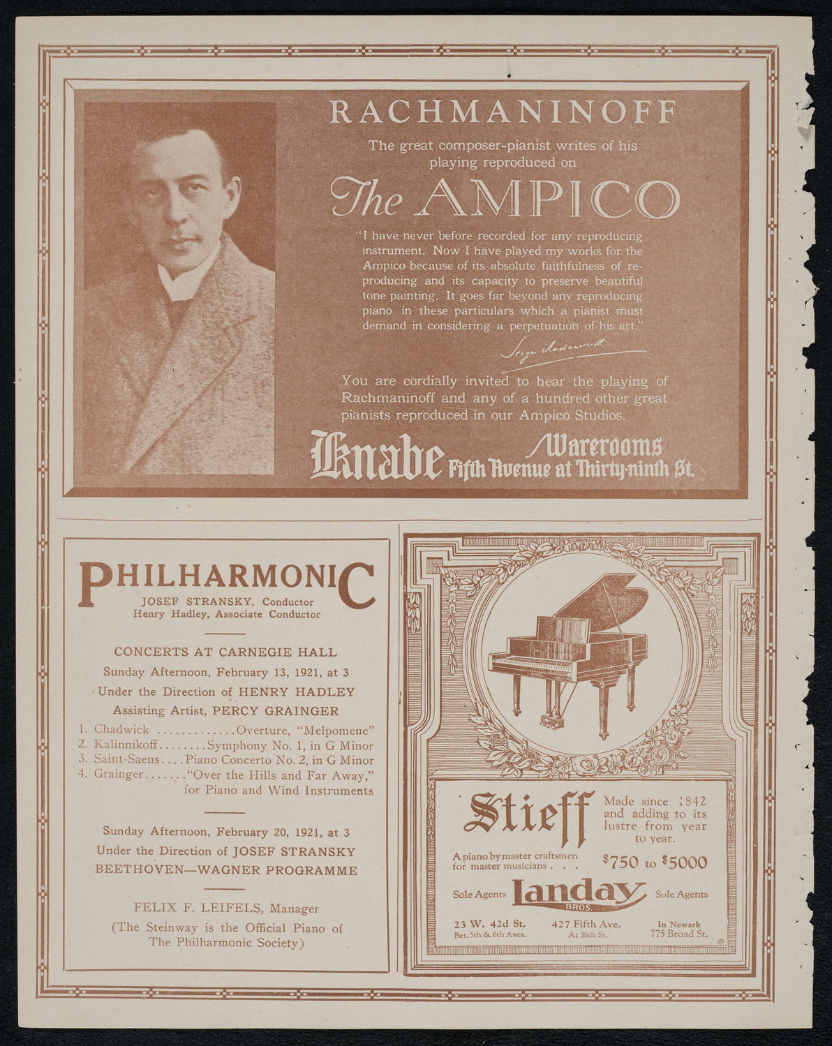 National Symphony Orchestra, February 12, 1921, program page 12