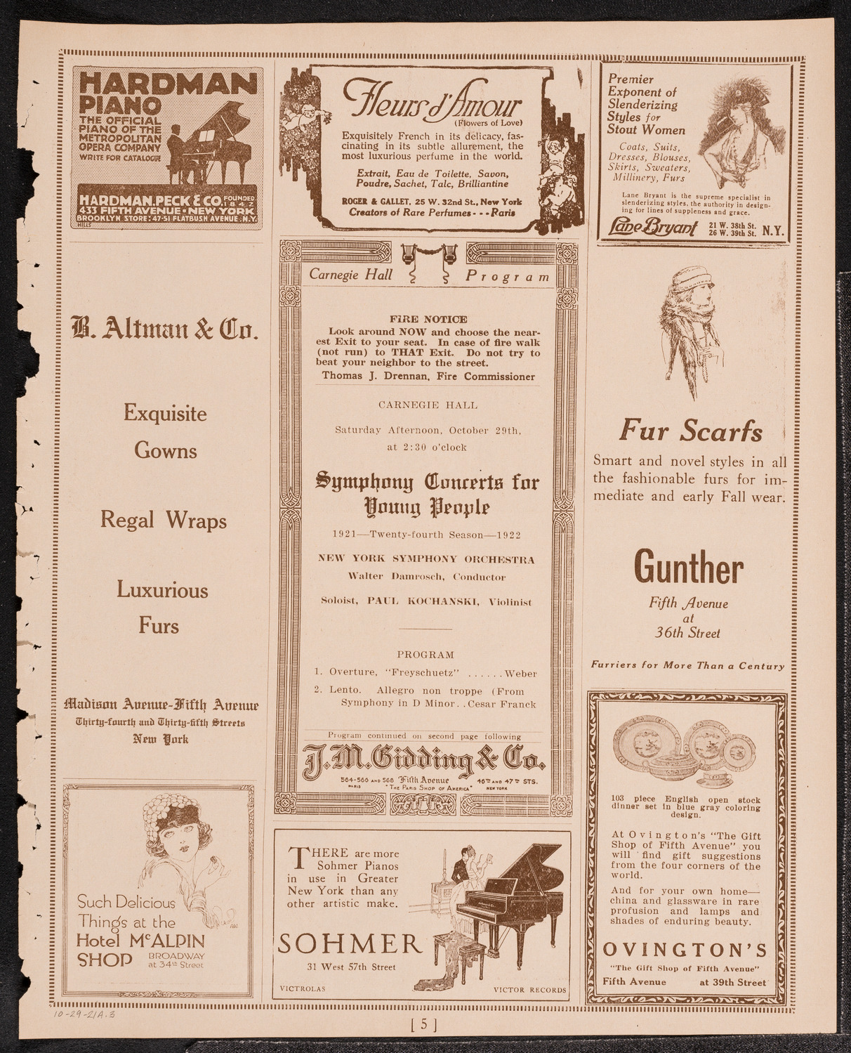 Symphony Concert for Young People, October 29, 1921, program page 5
