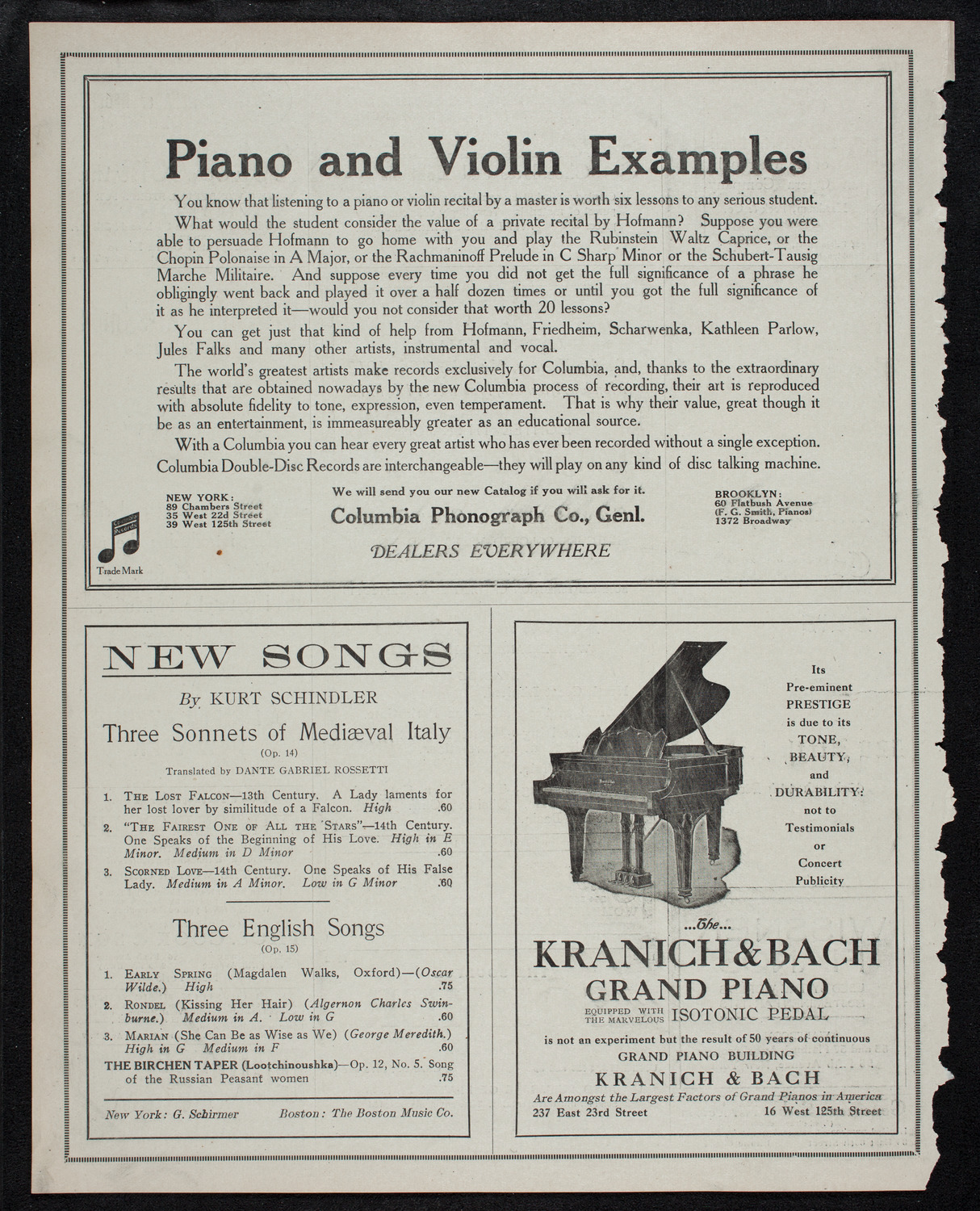 Elmendorf Lecture: Yellowstone Park, November 10, 1912, program page 6