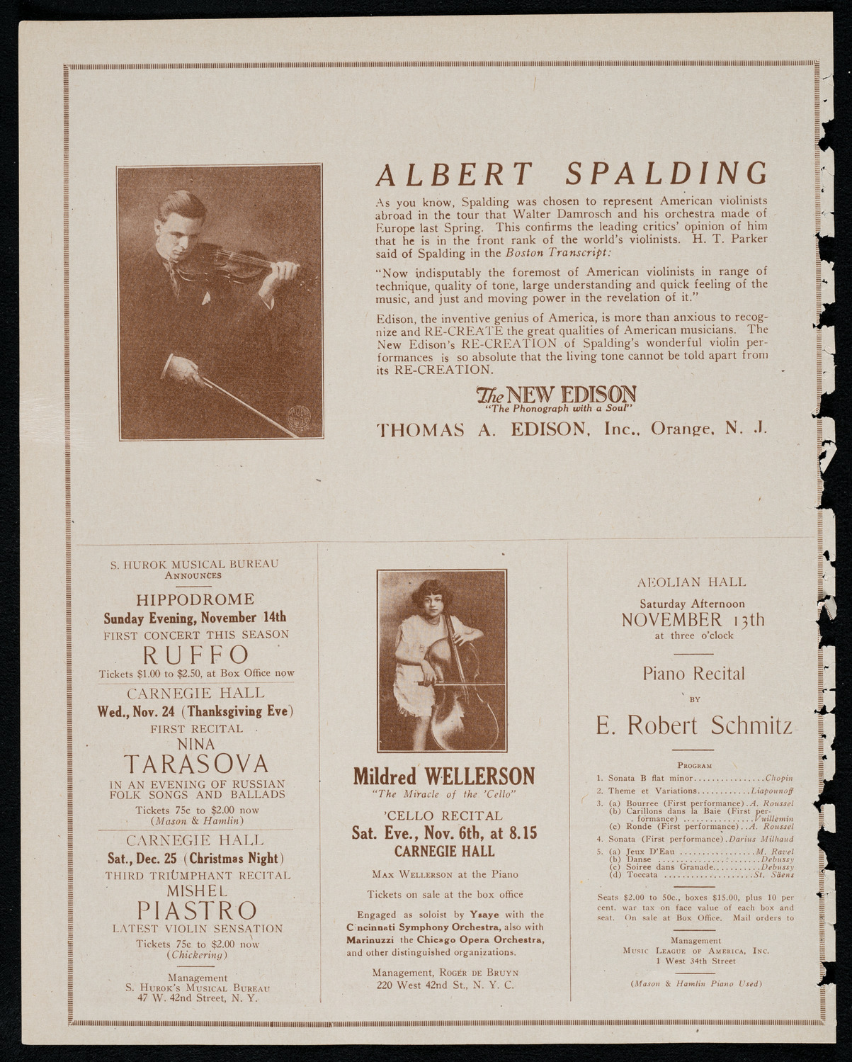 Boston Symphony Orchestra, November 4, 1920, program page 2