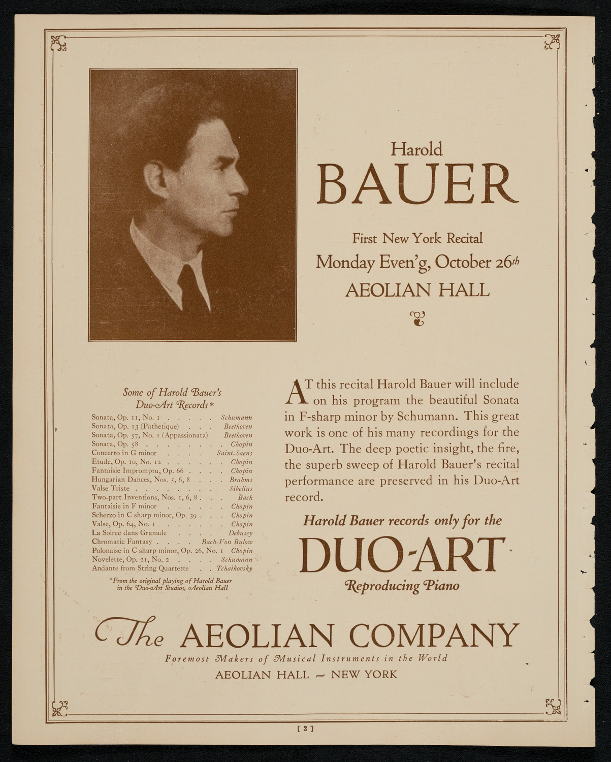 State Symphony Orchestra of New York, October 24, 1925, program page 2