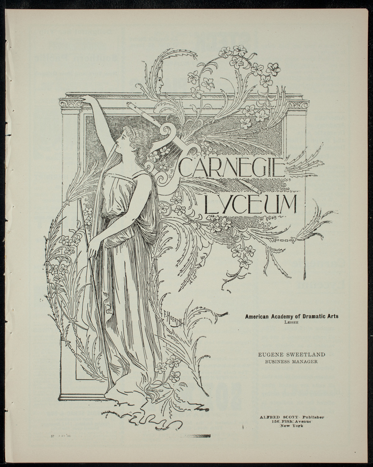 The Haresfoot Club Theatre Group, February 20, 1905, program page 1