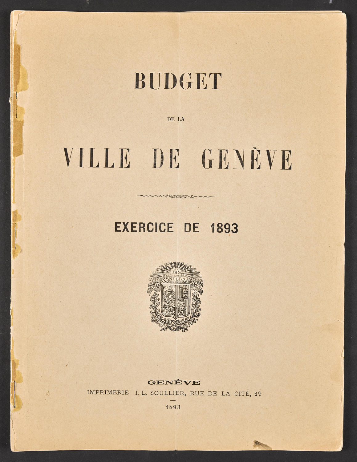 Budget de la Ville de Genève - Exercise de 1893, page 1 of 32