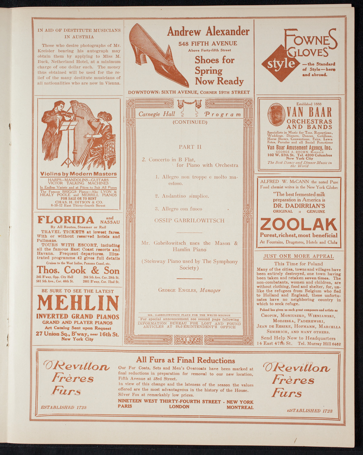 New York Symphony Orchestra, March 16, 1915, program page 7