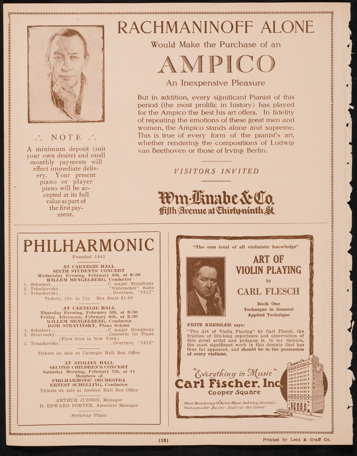 Concert and Benefit for Odd Fellows' Orphan Asylum, February 1, 1925, program page 12