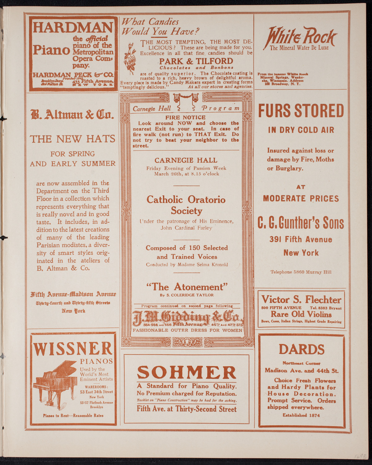 Catholic Oratorio Society, March 26, 1915, program page 5