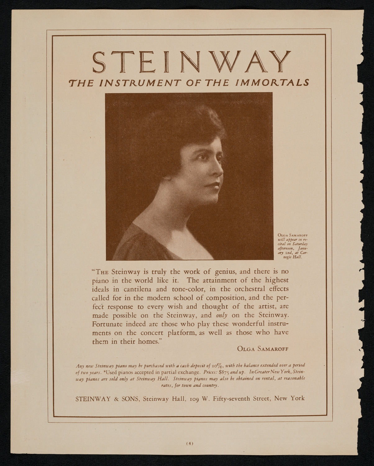 New York Philharmonic, December 27, 1925, program page 4