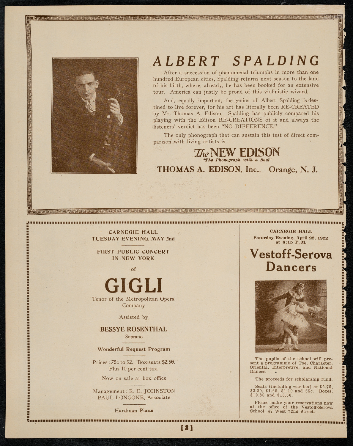 Maria Ivogun, Soprano, April 16, 1922, program page 2
