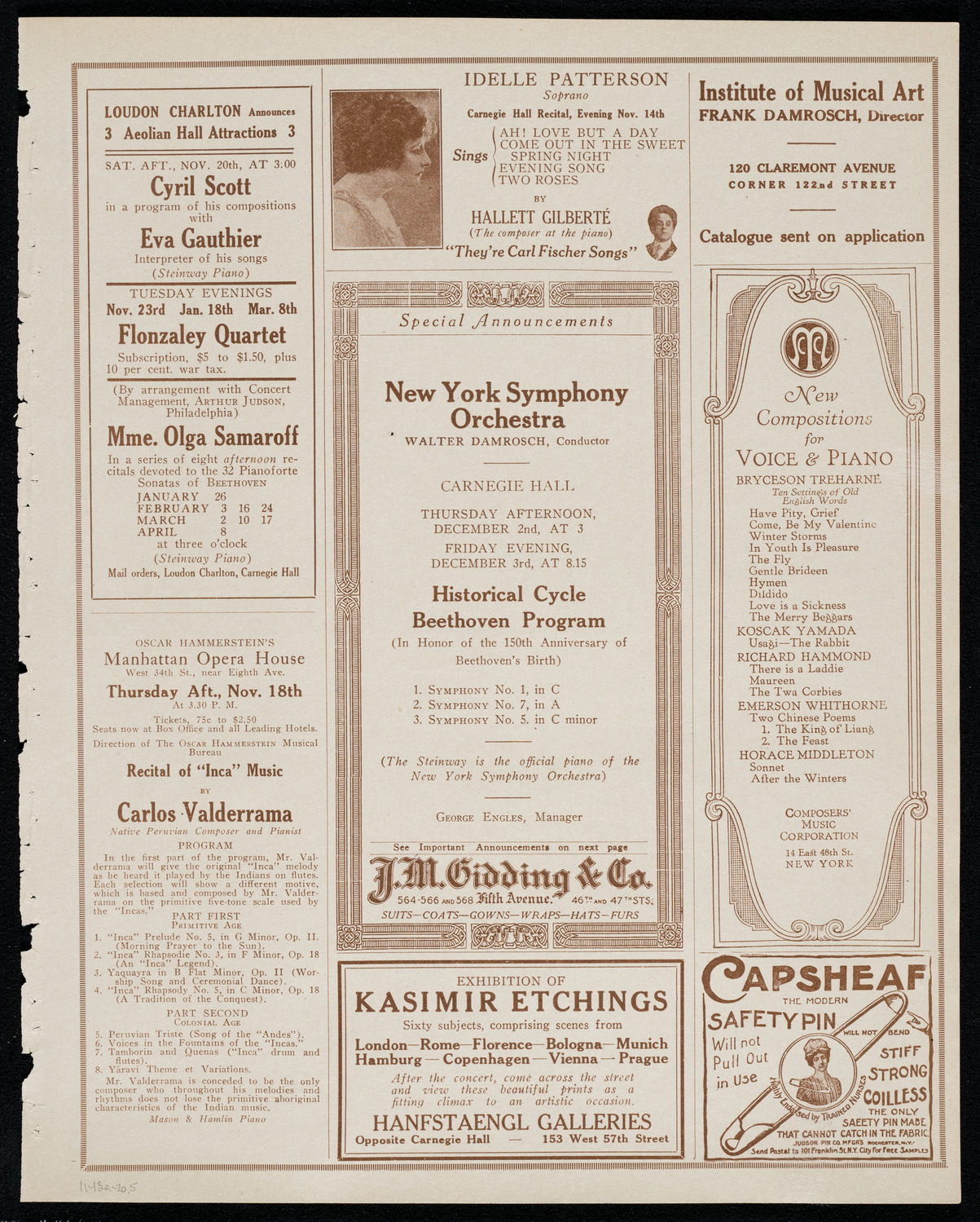 Symphony Concert for Young People, November 13, 1920, program page 9