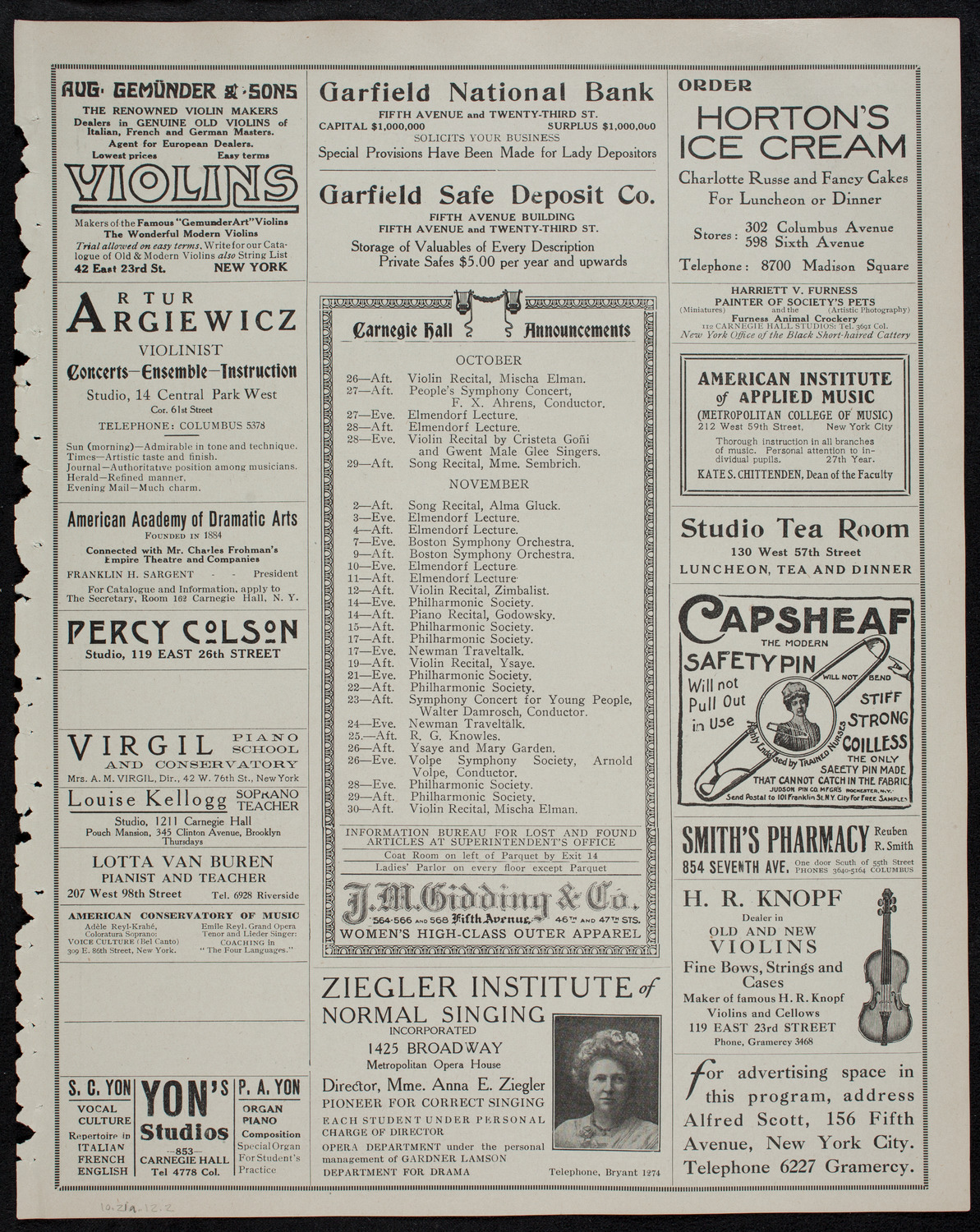 Elmendorf Lecture: The Grand Canyon, October 21, 1912, program page 3