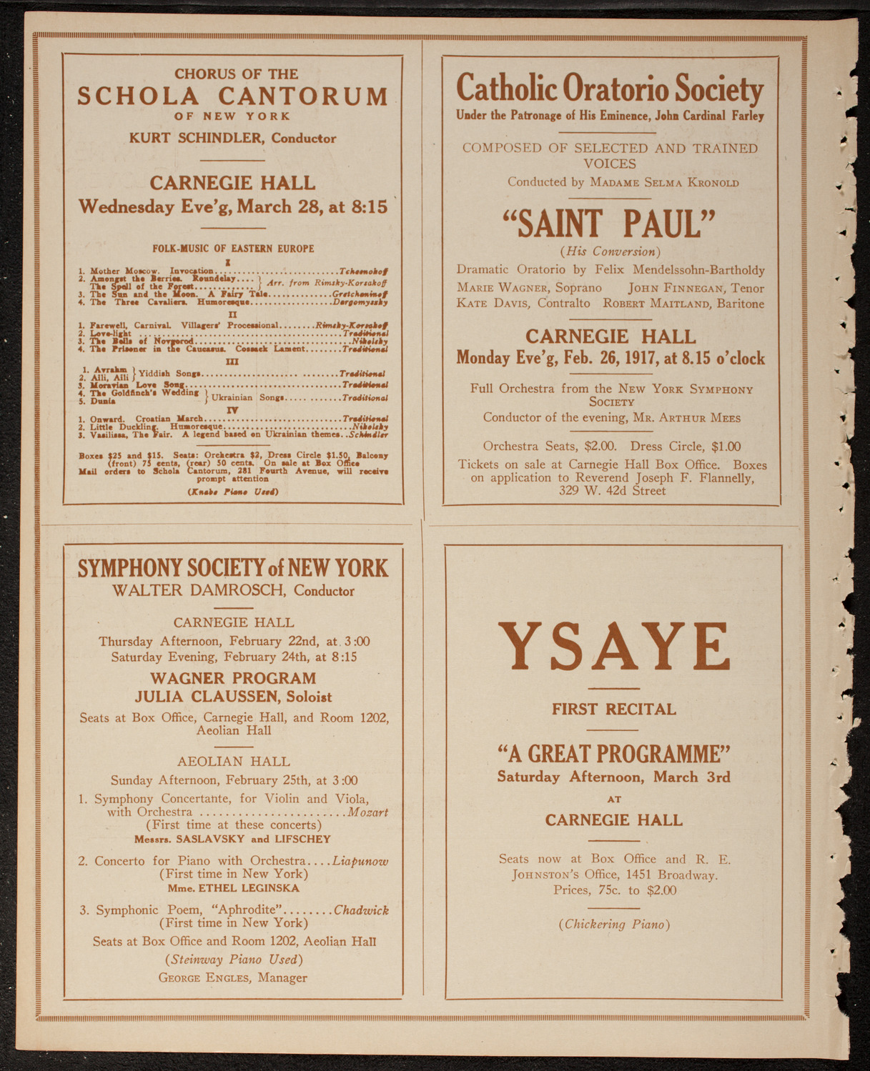 Home Symphony Concert: New York Philharmonic, February 21, 1917, program page 8