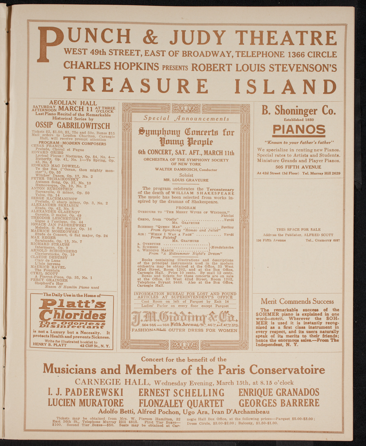New York Symphony Orchestra, March 4, 1916, program page 9