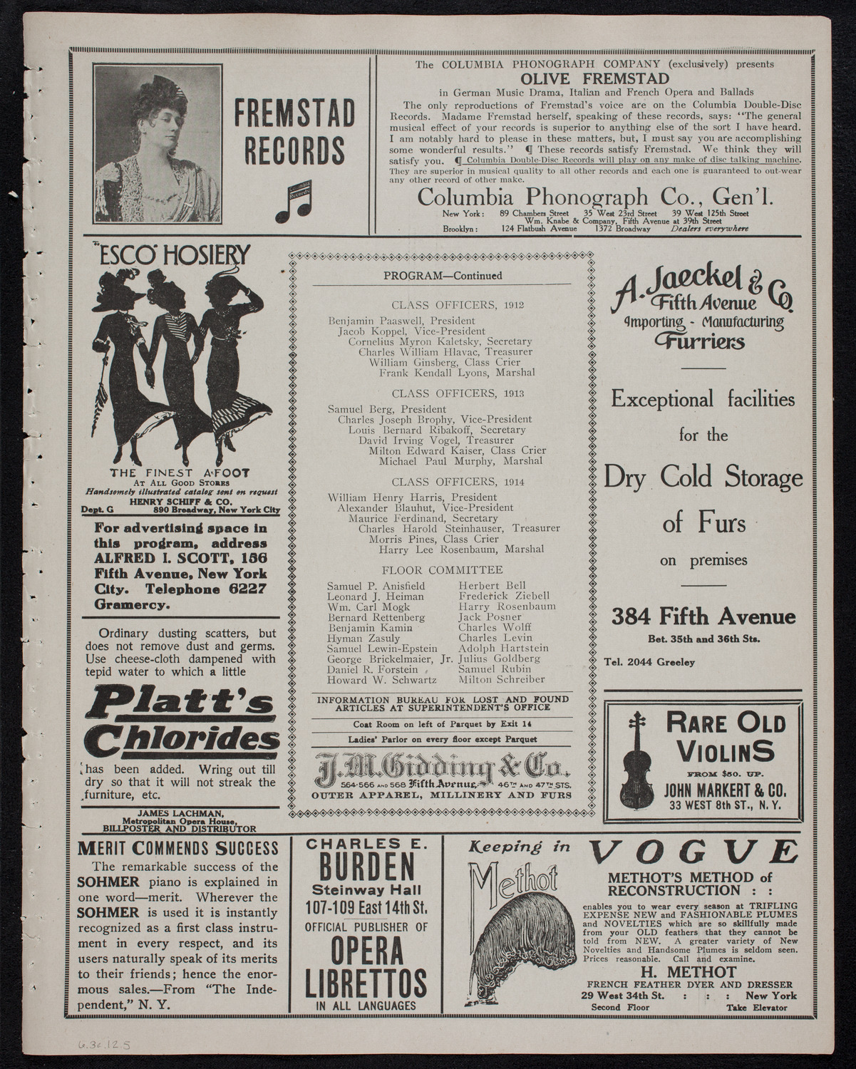 Graduation: New York College of Dentistry, June 3, 1912, program page 9