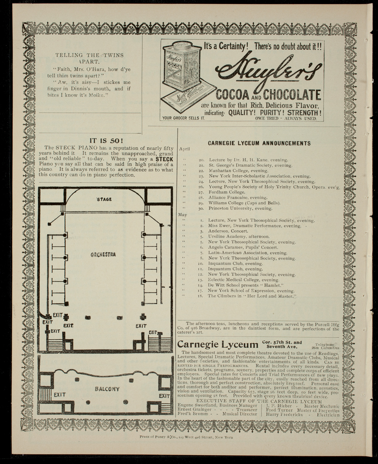 Dramatic and Musical Entertainment in Aid of The Scholarship Fund of the Pascal Institute, April 19, 1904, program page 4