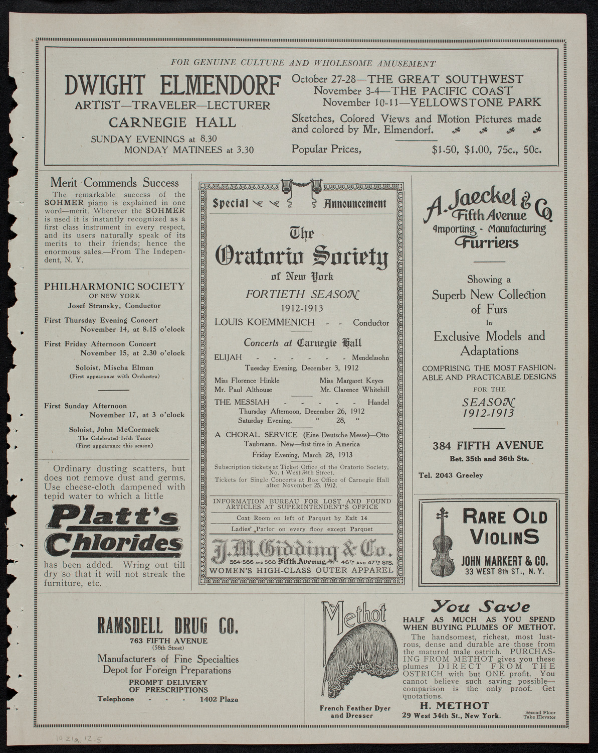 Elmendorf Lecture: The Grand Canyon, October 21, 1912, program page 9