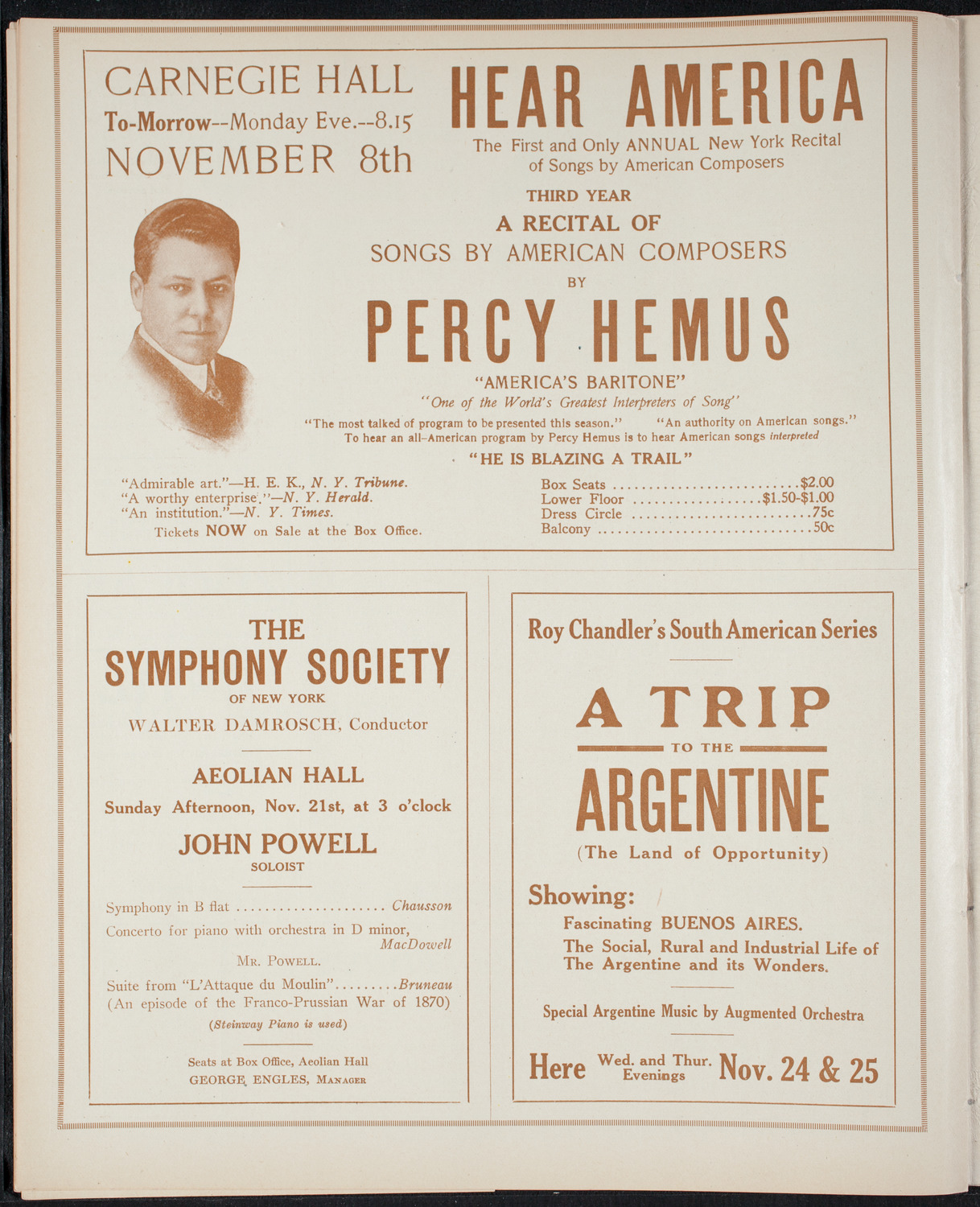 Elmendorf Lecture: The British Isles, November 7, 1915, program page 8