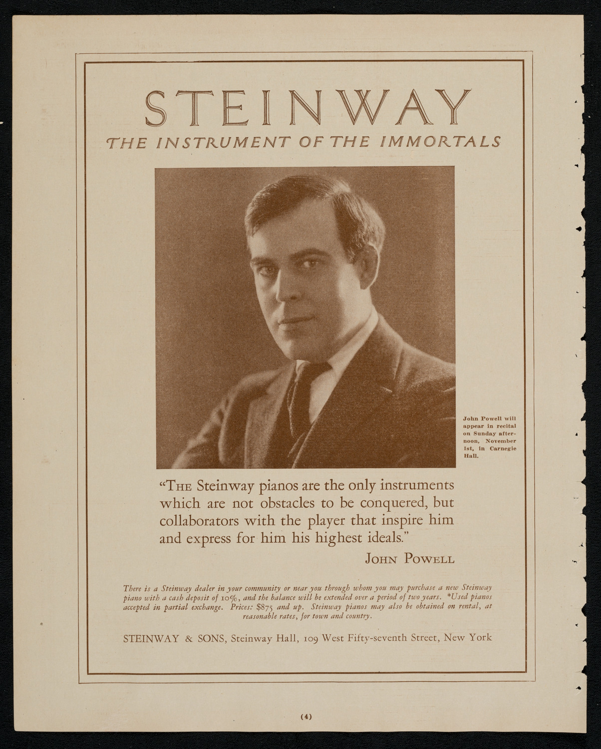 State Symphony Orchestra of New York, October 24, 1925, program page 4